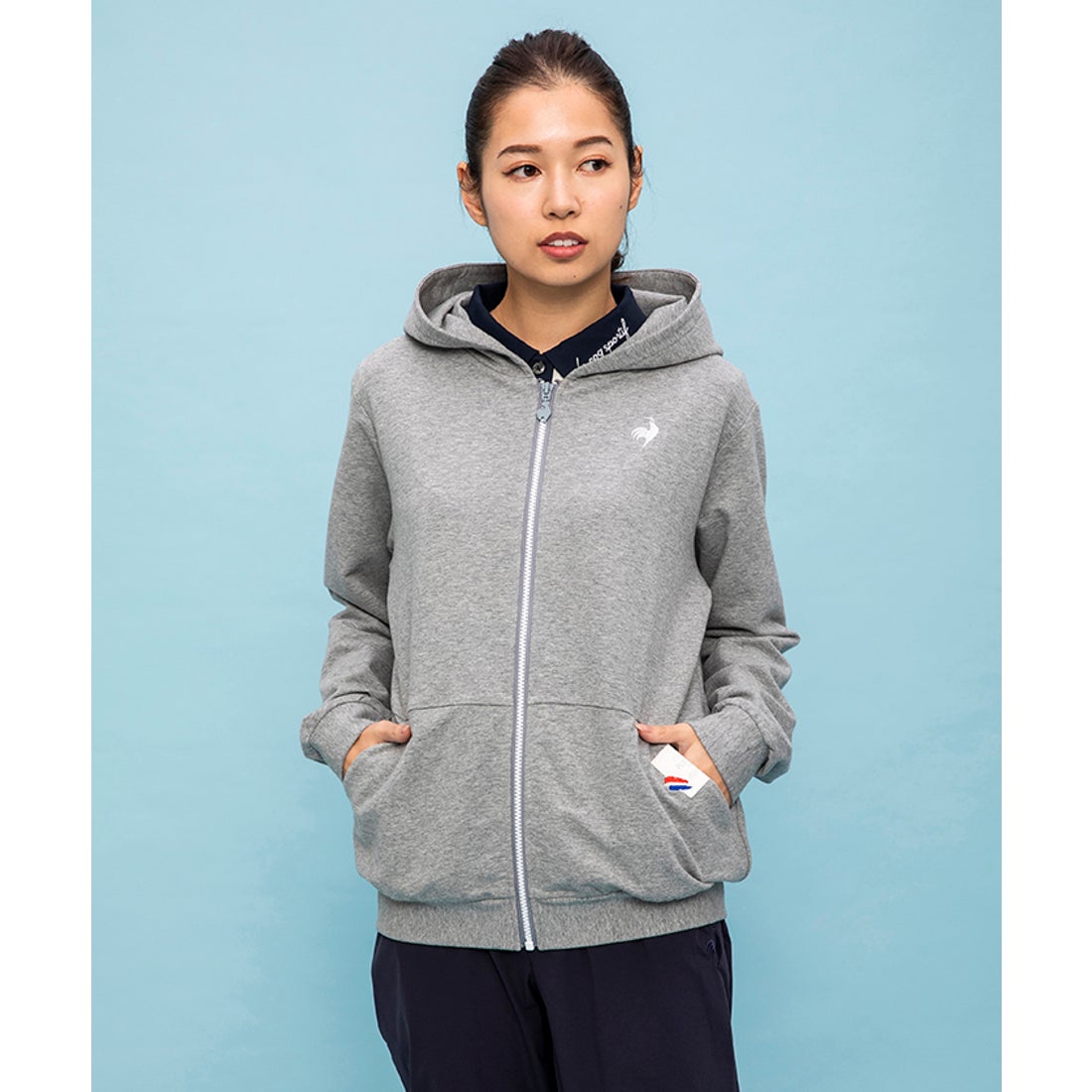 le coq sportif スウェットフルジップパーカー （杢グレー） -デサント