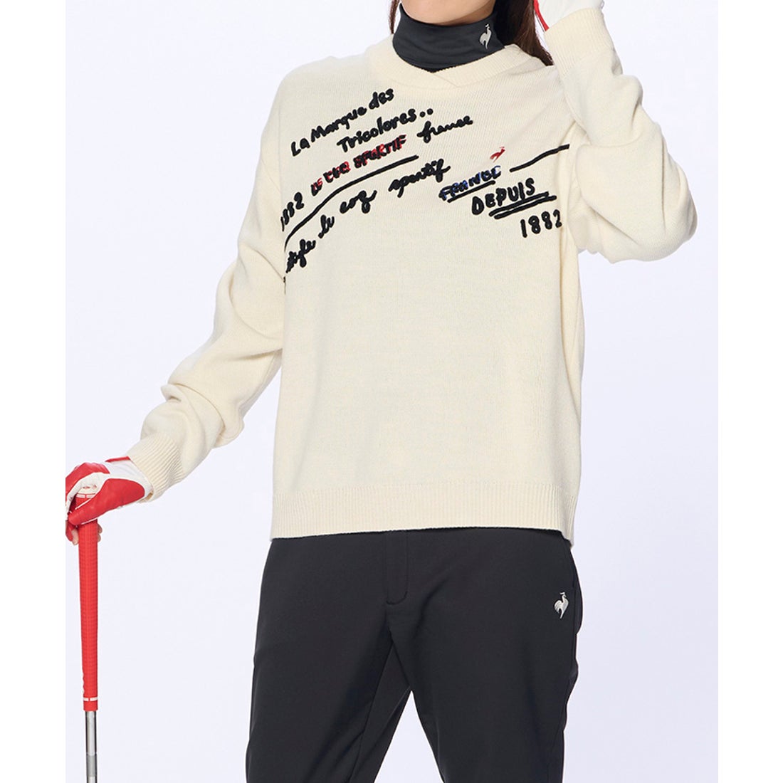 le coq sportif golf 変形クルーネックセーター -デサントストア