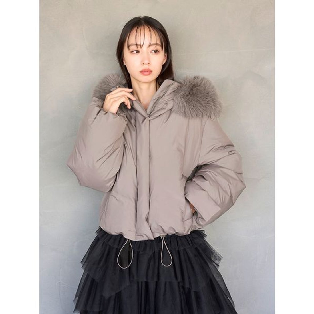 スナイデル SNIDEL 【WEB限定カラーあり】西川フードファーショート