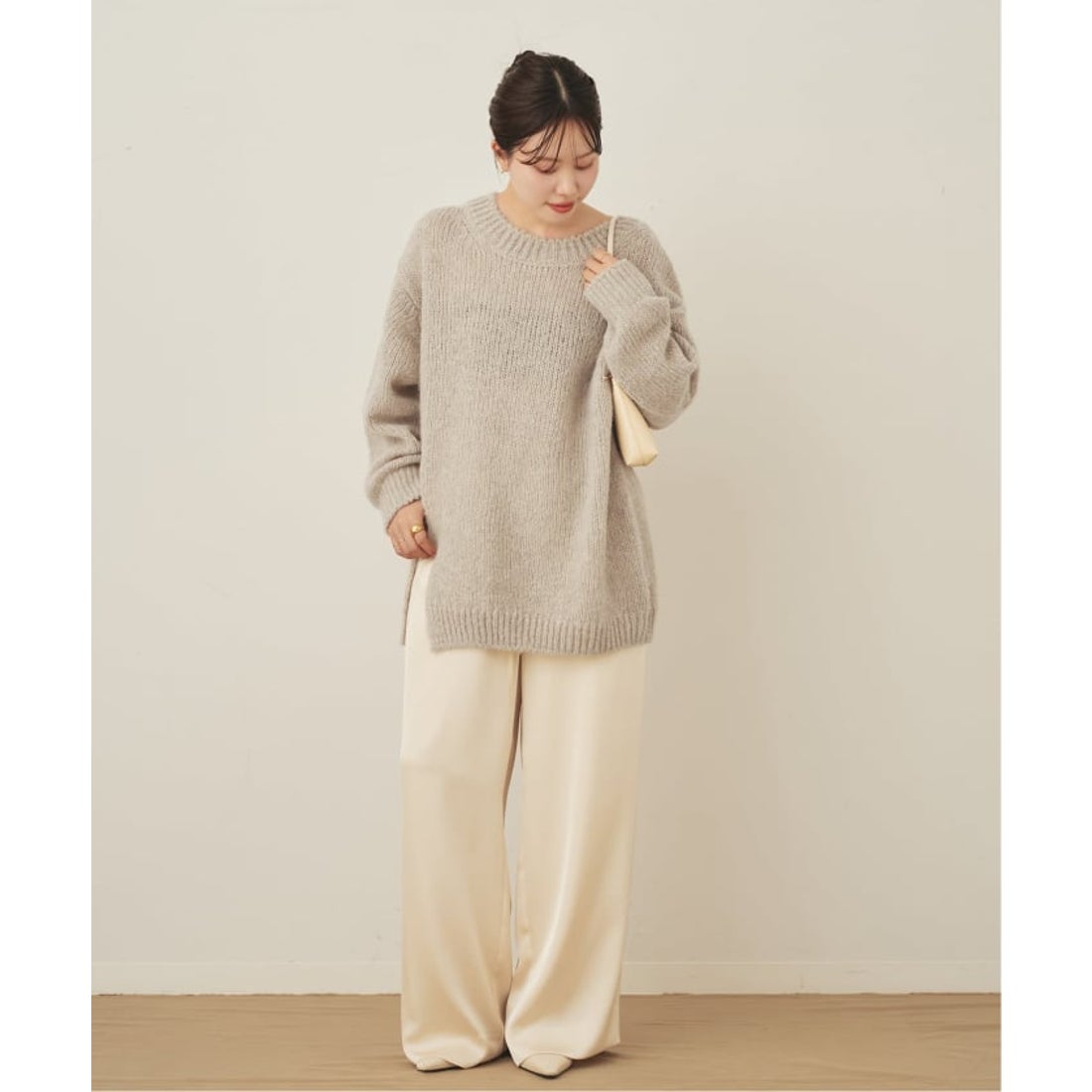 プラージュ Plage Alpaca mix slit ニット （ベージュ） -ファッション