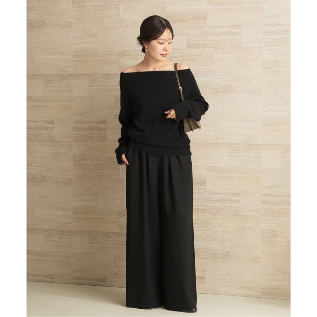 プラージュ Plage 《追加予約》Off shoulder slit ニット 2 （ブラック