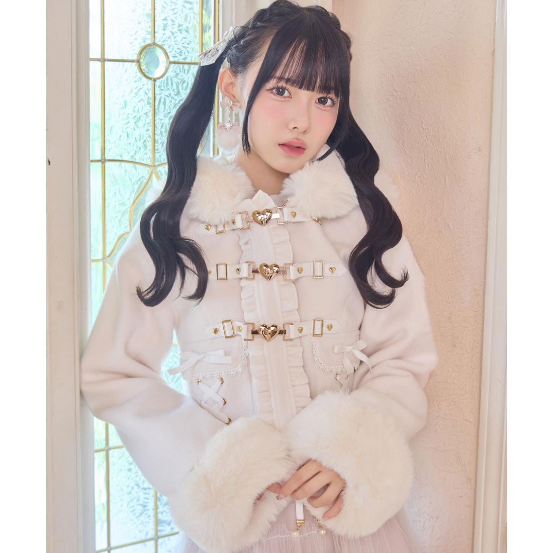 ロジータ ROJITA ハートバックルショートコート （ホワイト