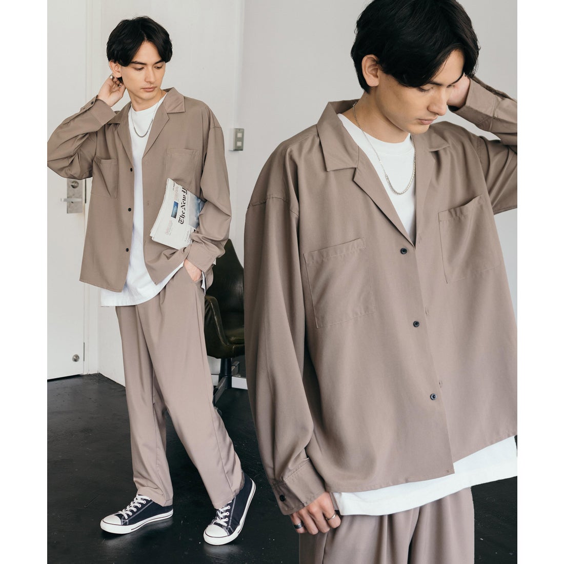ロッキーモンロー Rocky Monroe セットアップ メンズ 上下 長袖 シャツ