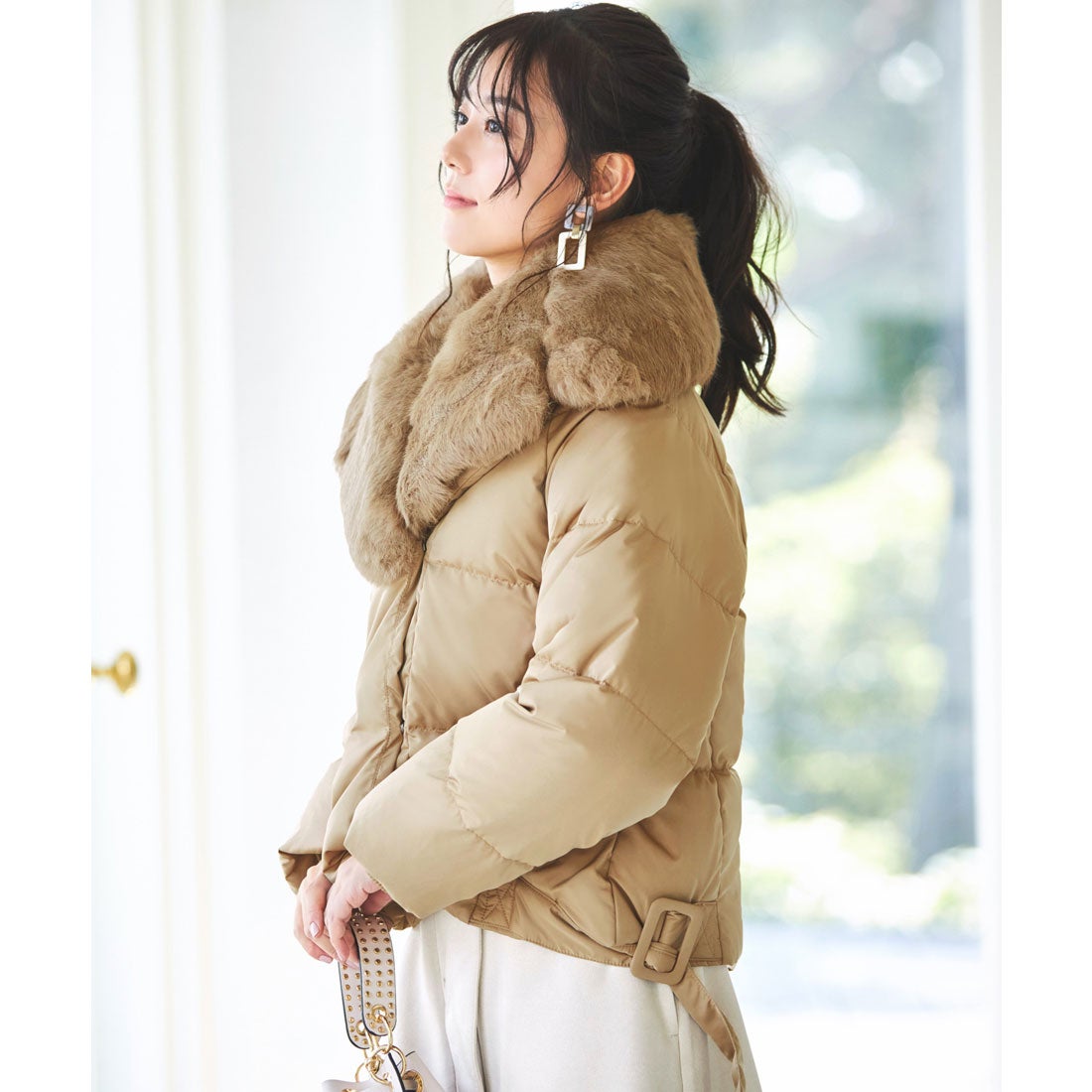 ルイルエブティック RUIRUE BOUTIQUE ラビットファーテーラードダウン