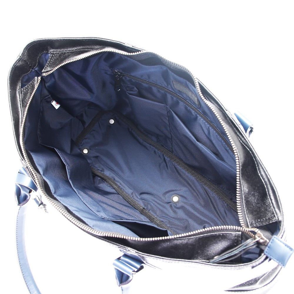 森野帆布コラボ／デザイナーズビジネスバッグ（ブラック×ネイビー