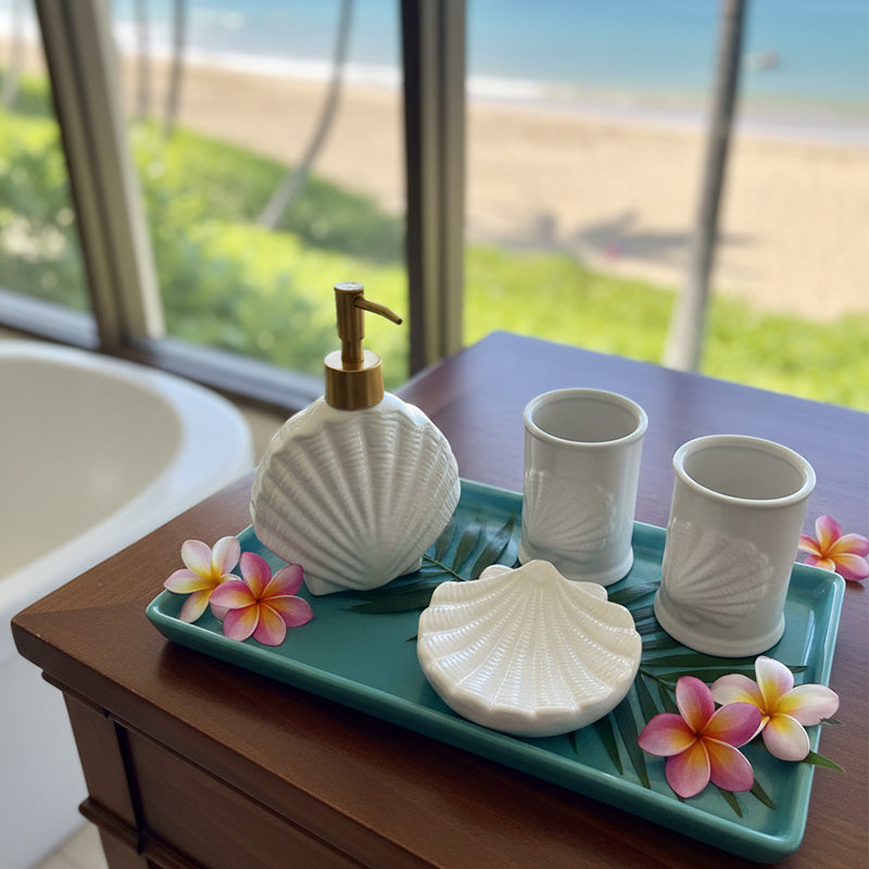 貝殻のデザインディスペンサー ハワイアンソープディッシュ シェルの