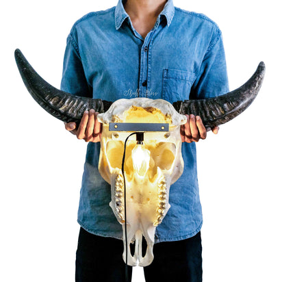 Buffalo Skulls - Metal Mount + Lamp – Skull Bliss