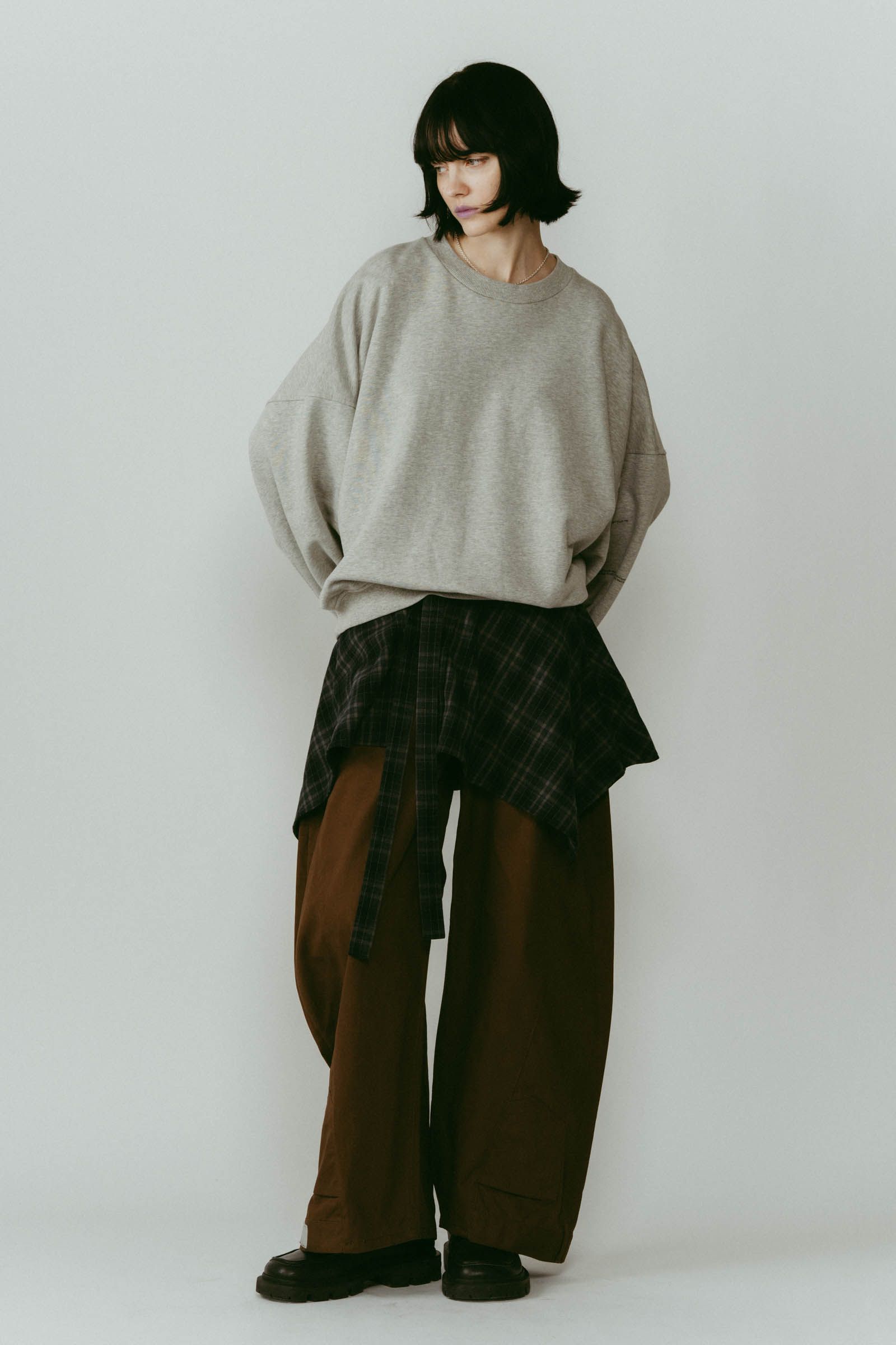 Knuth Marf - shirt wrap denim pants / シャツ巻き デニム (ブラウン