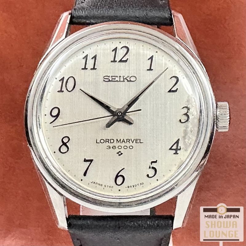 セイコー ロードマーベル 36000 絹目文字盤 全数字インデックス SS 手