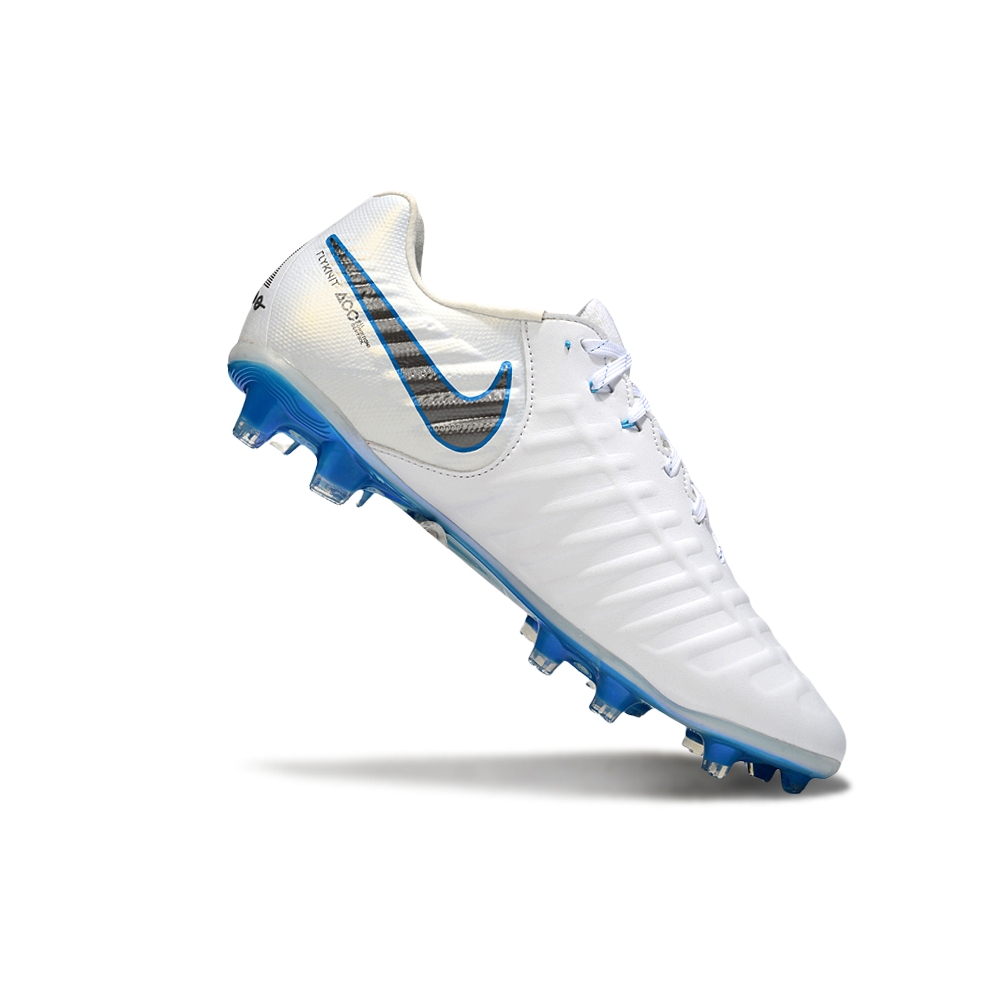 Chuteira Campo NIKE Tiempo Legend 7 Elite FG Branco Azul