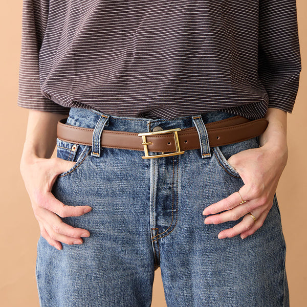 HASHIBAMI【Ha-2404-415 ビッグバックル 30mm レザーベルト】ダーク