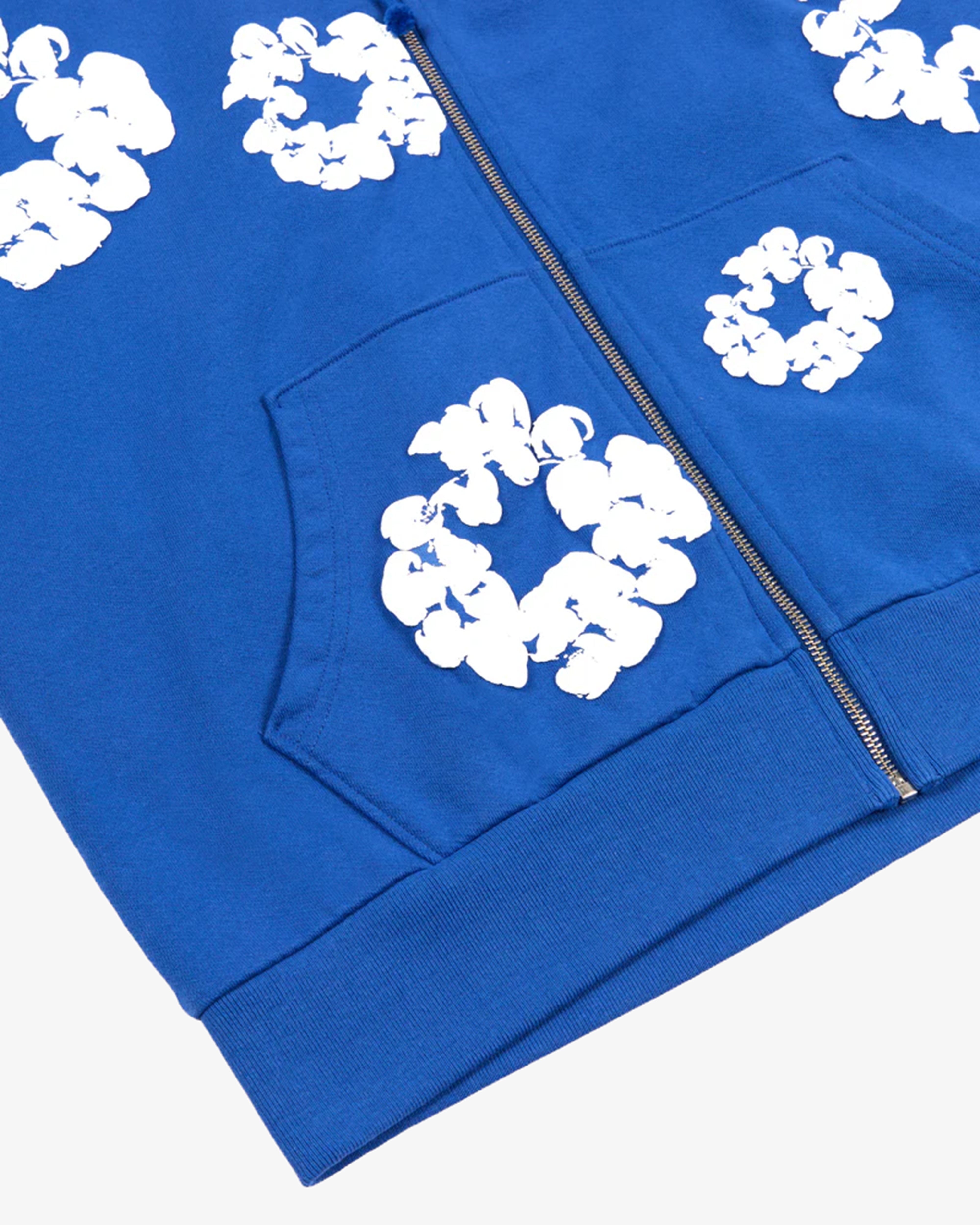 DENIM TEARS: Cotton Wreath Zip Hoodie (Blue) | DSMG E-SHOP