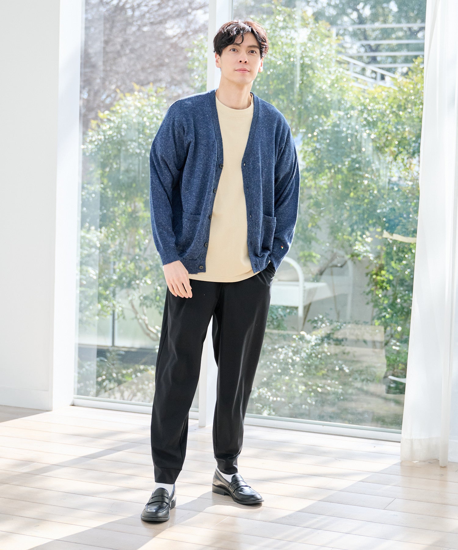 寄り添うリネン ニットカーディガン（カーディガン/ボレロ/メンズ