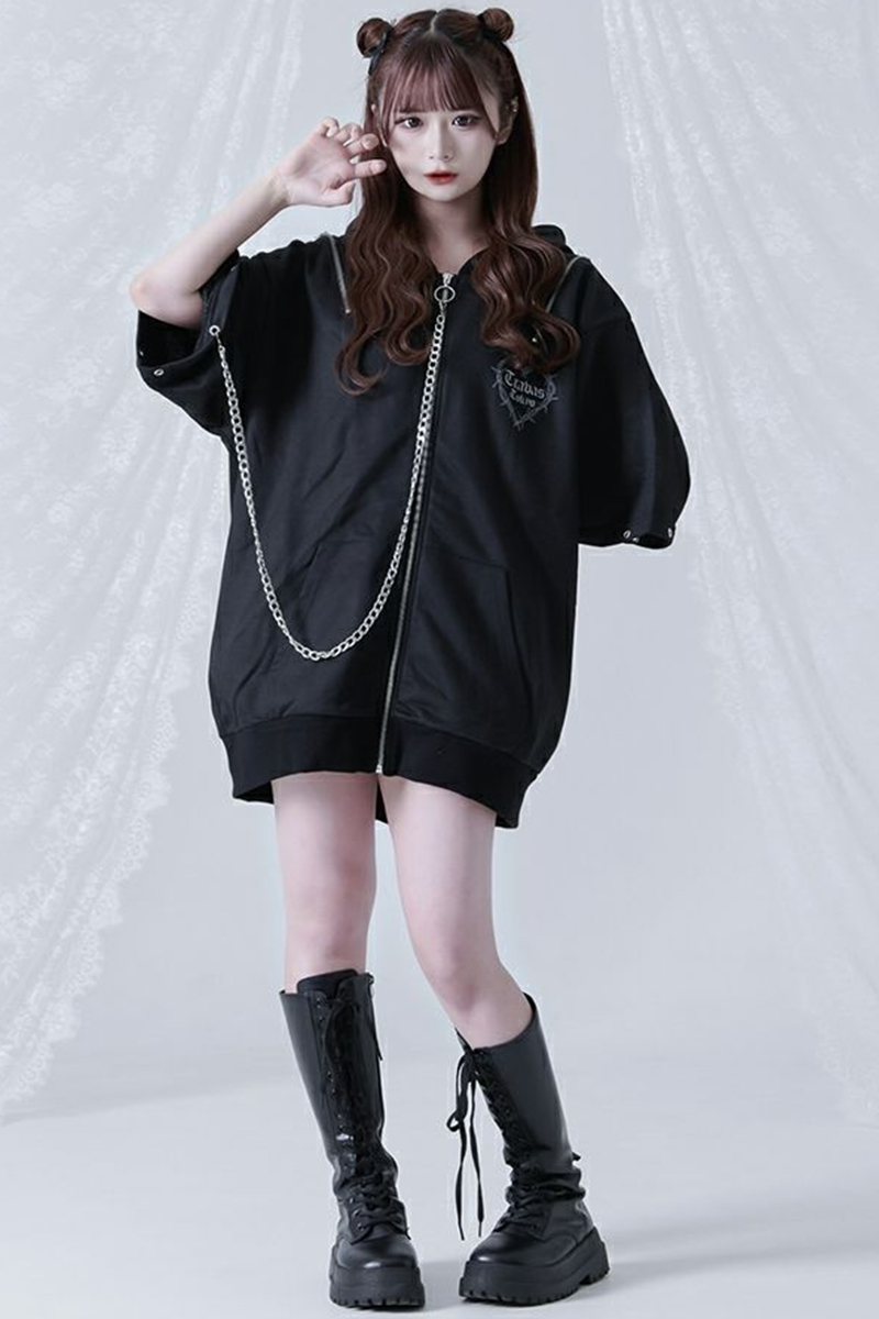 TRAVAS TOKYO (トラバス トーキョー)チェーン付きデザインZIPクマ半袖