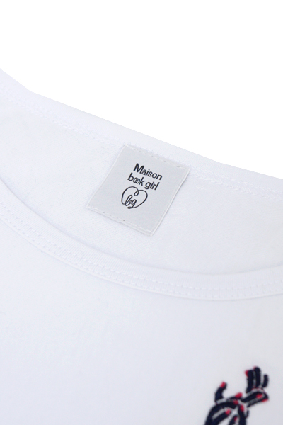Maison book girl 「首の無い鳥」刺繍 T-shirts White / ロック