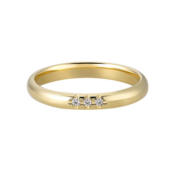 K18 カラーゴールドリング〕K18 リング イエローゴールド (幅約2.8mm