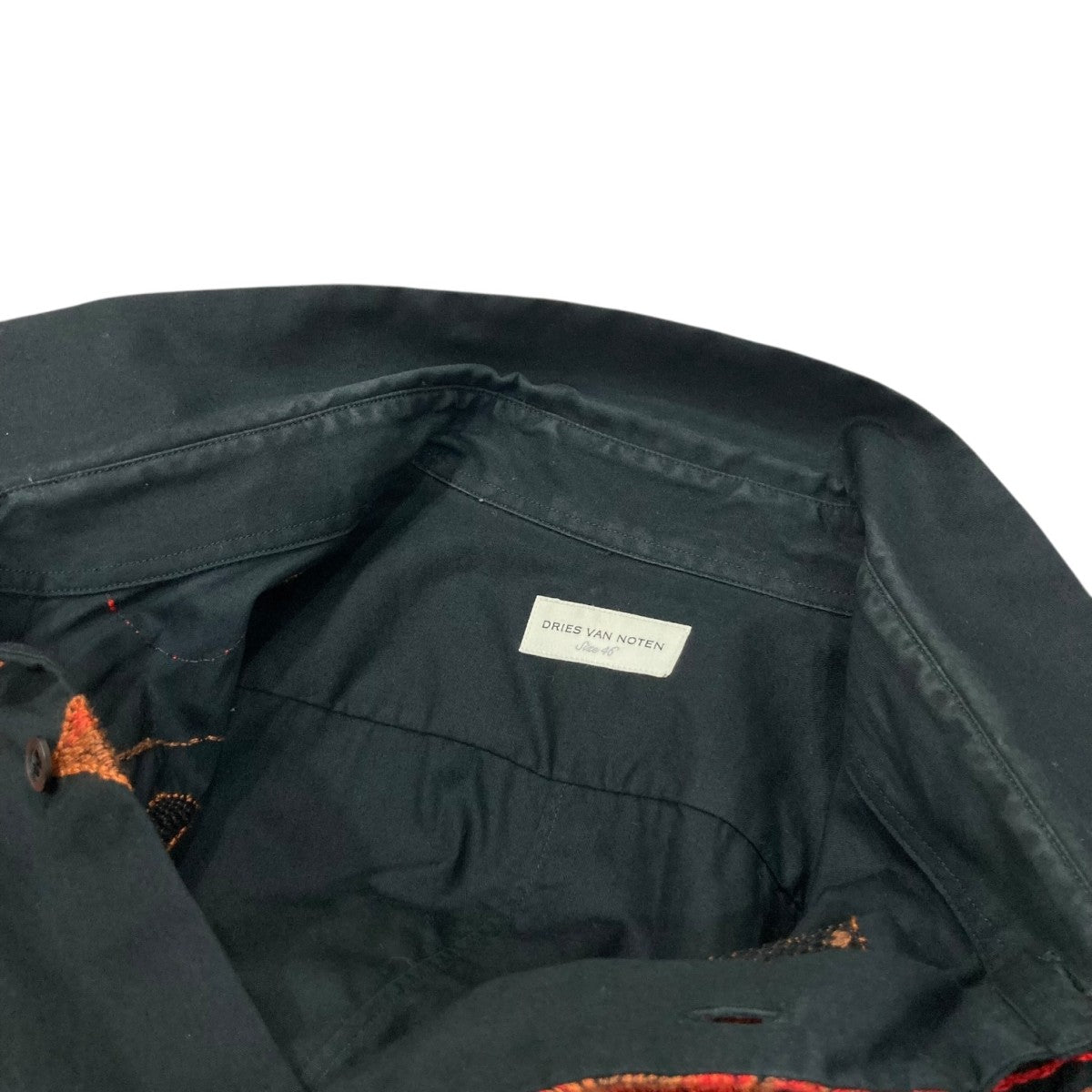 DRIES VAN NOTEN(ドリスヴァンノッテン) 花柄 長袖刺繍シャツ ブラック