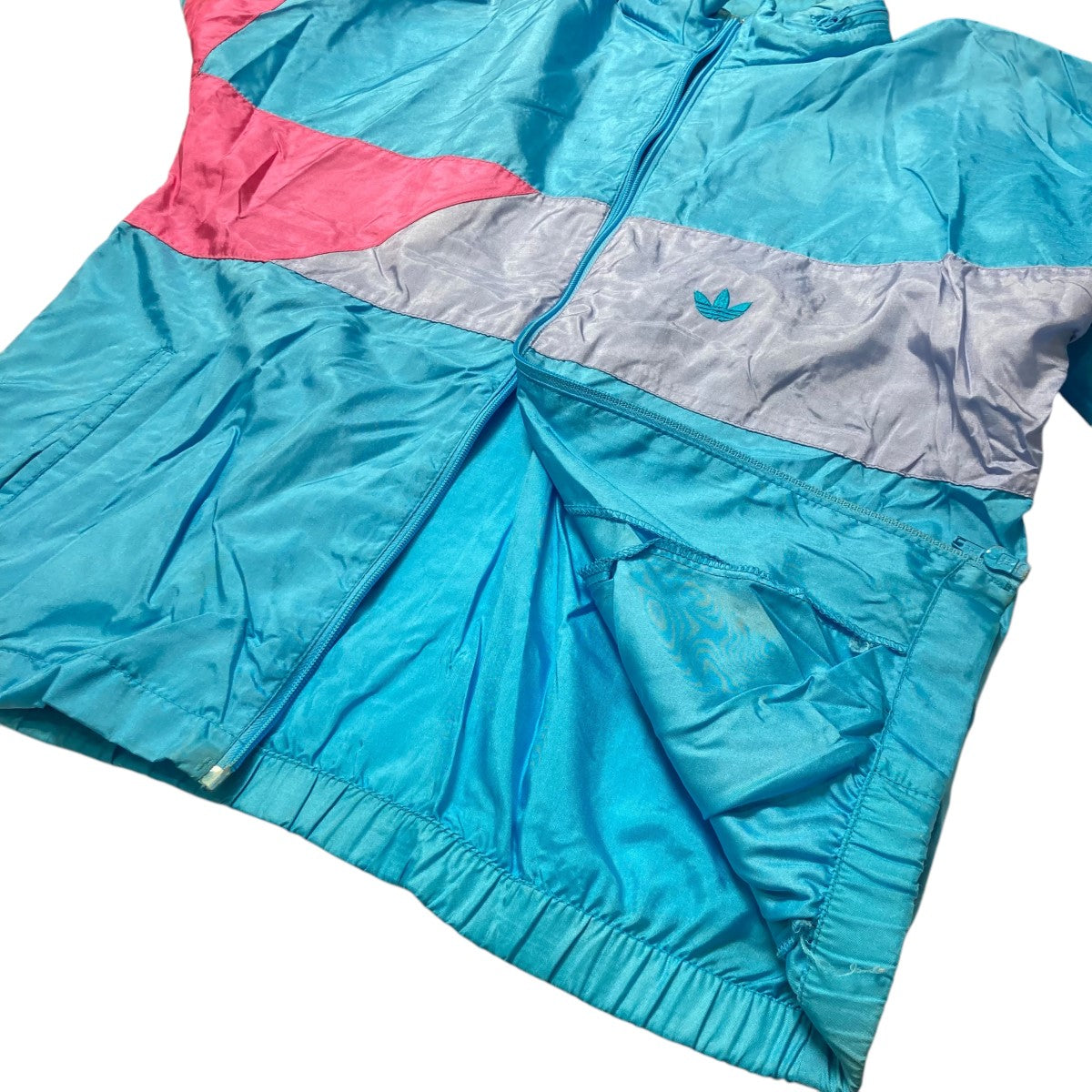 adidas(アディダス) 80S adidasナイロンジャケット スカイブルー