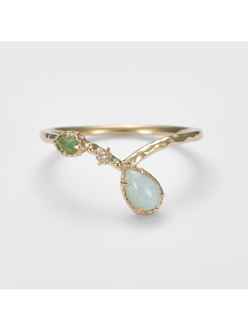 agete サファイアチェーンリング K10サファイアチェーンリング