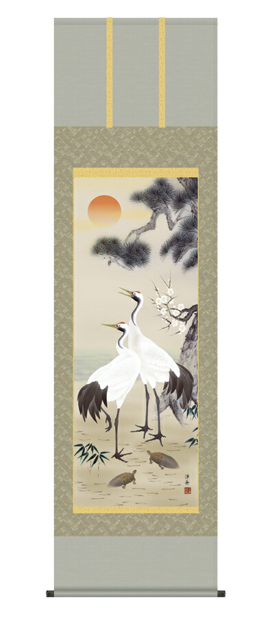 楽天市場】掛け軸 松竹梅鶴亀 (小野洋舟) 送料無料 掛軸 : 掛け軸