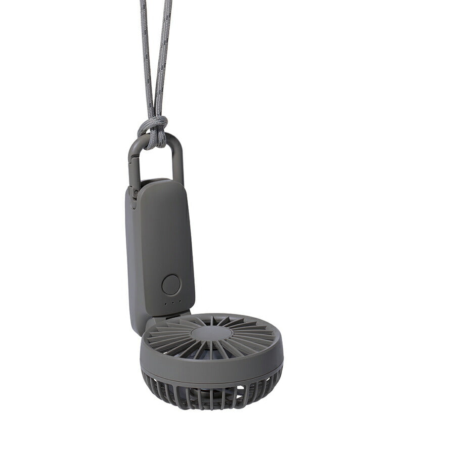 リズム ハンディファン 扇風機 大風量 3way カラビナ付き ダークグレー