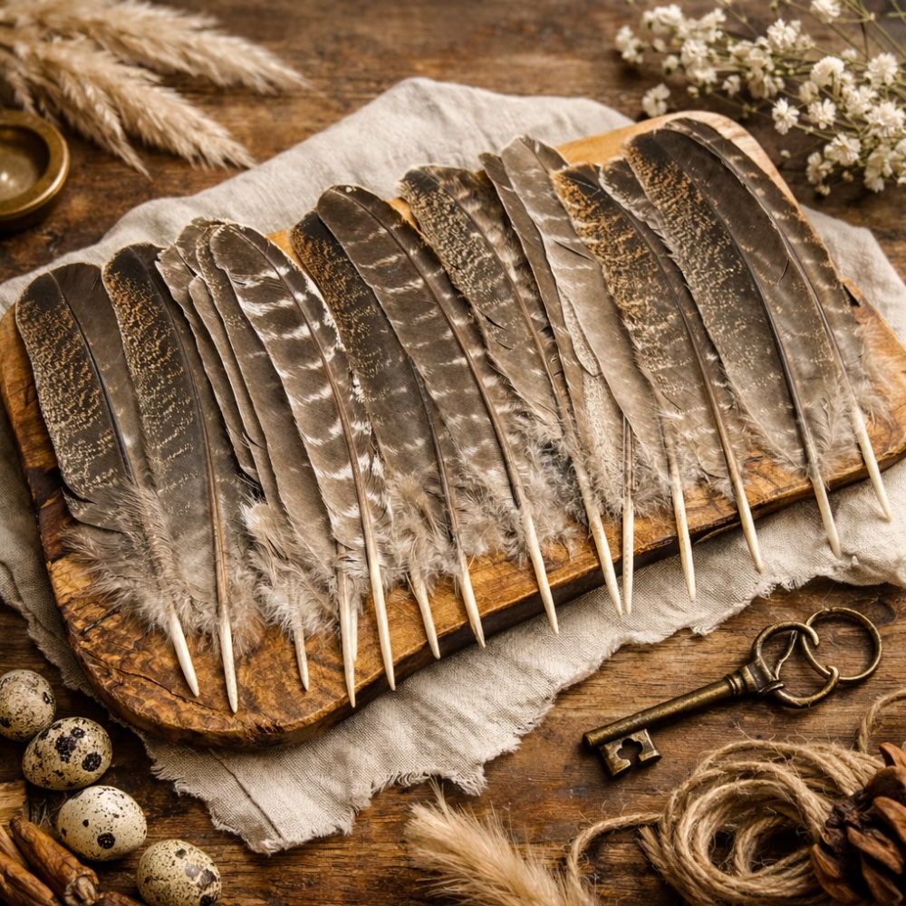 天然七面鳥の羽根 羽 [1本] 鳥の羽根 スマッジング パロサント