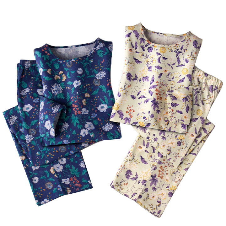 即納☆ 綿100％ 花柄 トラベルパジャマ [ST2296-80270] パジャマ