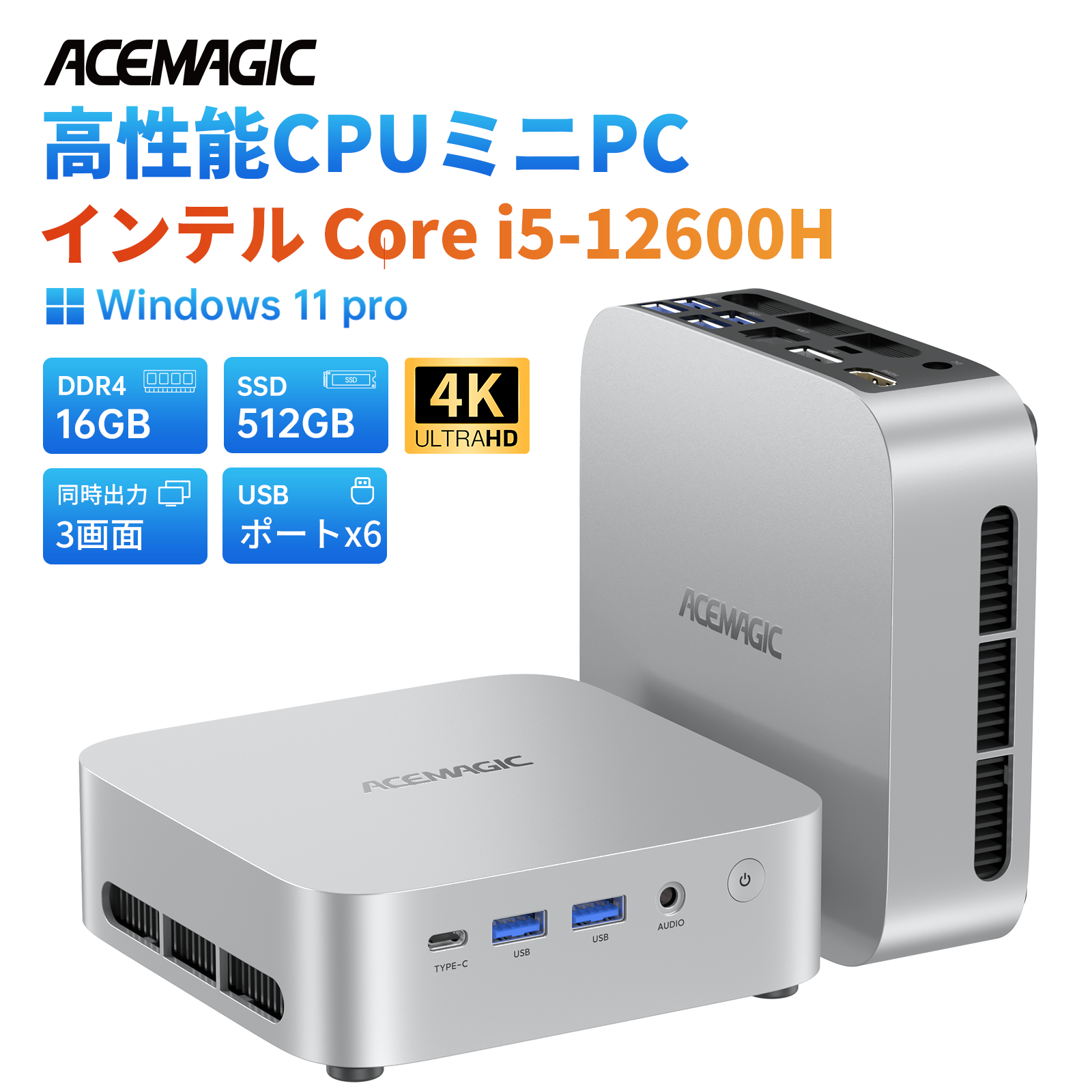 新品 インテル Core i5-12600H ミニpc 最大4.5GHz 12C16T 32GB DDR4
