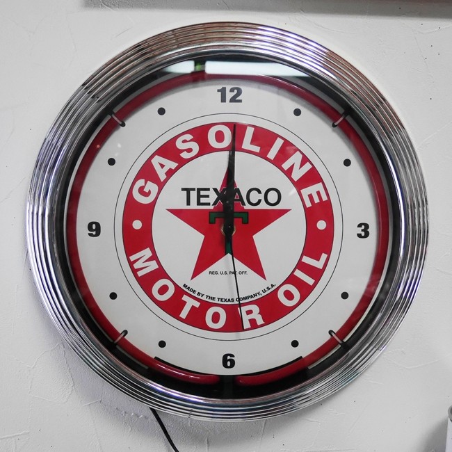 テキサコ ネオンクロック 掛け時計 TEXACO NEON CLOCK SINGLE ウォール
