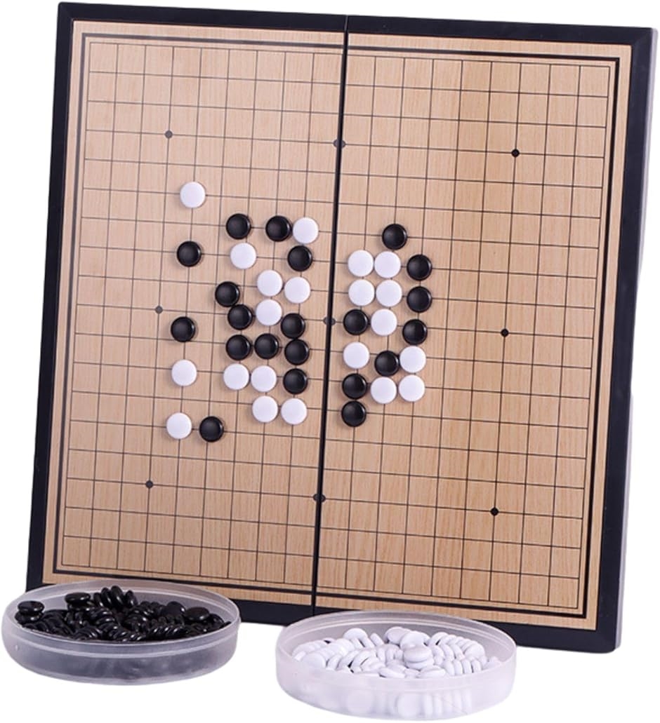 黒180個白180個 収納＆持ち運び容易 囲碁盤 囲碁セット 19路盤 碁石 幅
