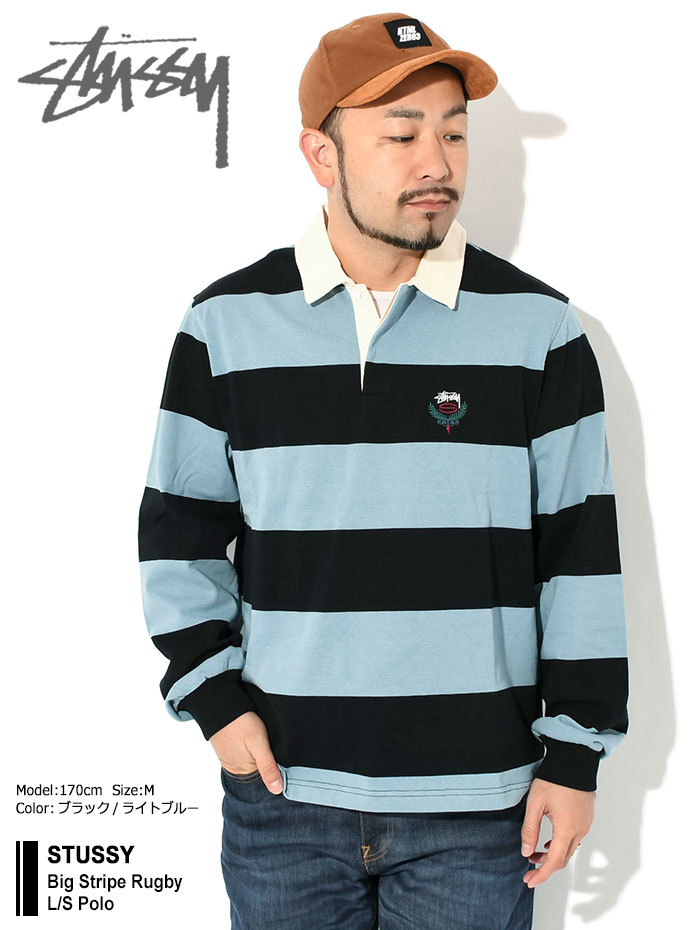 STUSSY（ステューシー） ポロシャツ 長袖 メンズ Big Stripe Rugby