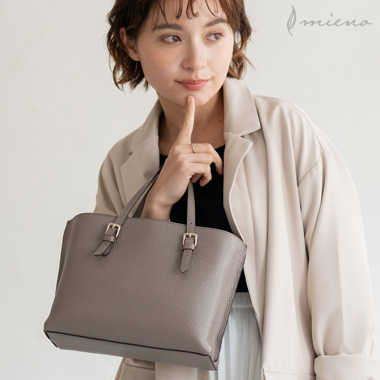 mieno（ミエノ） 本革 バッグ レディース ハンドバッグ ショルダー