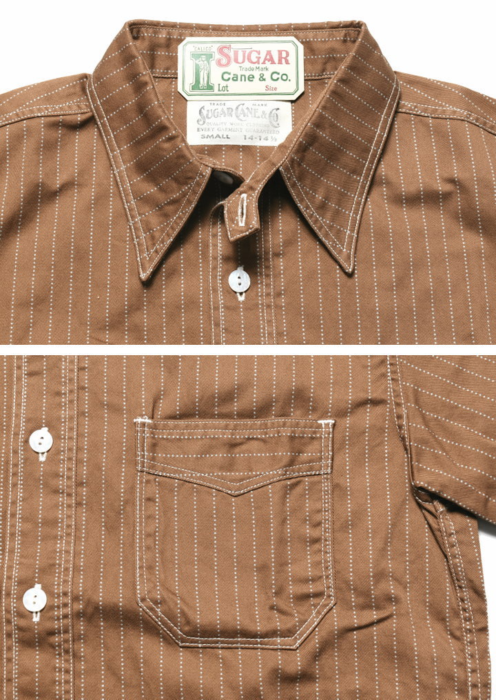SUGAR CANE シュガーケーン ウォバッシュ シャツ FICTION ROMANCE 8.5