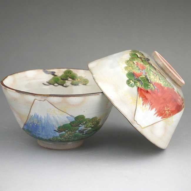 京焼 清水焼 吉祥富士夫婦茶碗 俊山 : 松韻堂 Yahoo!店 - 通販 - Yahoo