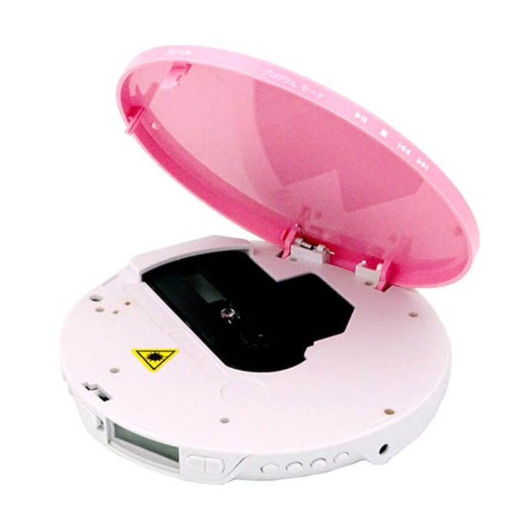 WINTECH ポータブルCDプレーヤー シンプル リモコン付き ピンク PCD