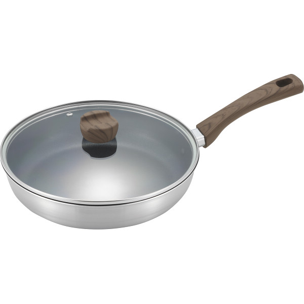 ダンチュウ IH対応アルミ三層鋼ガラス蓋付フライパン（26cm