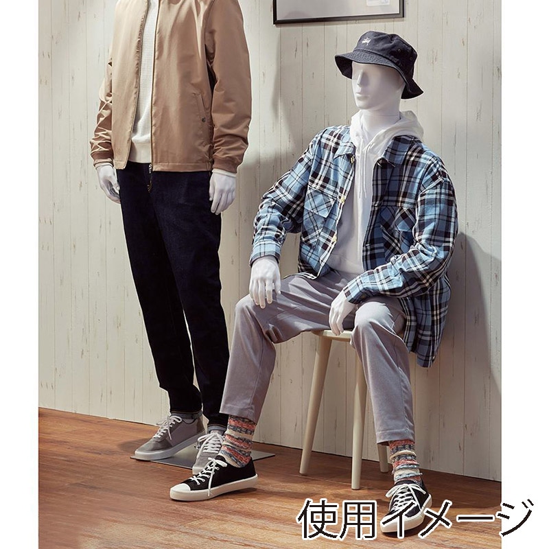 ストア・エキスプレス 紳士全身リアルマネキン 座りポーズ 軽量ABS製