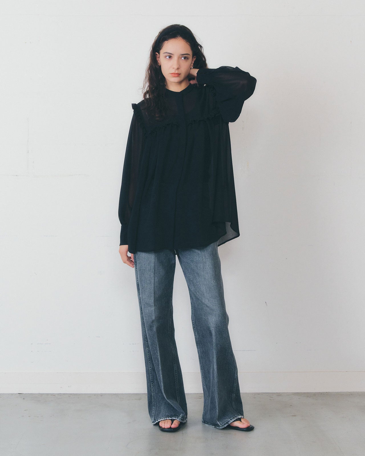 GEORGETTE RUFFLED BLOUSE – Shinzone