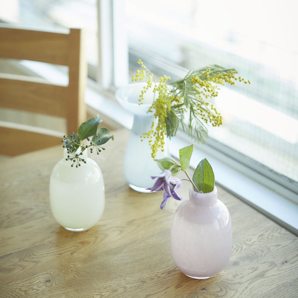 ミルキー GLASS フラワーベース コル | shesay(志成販売