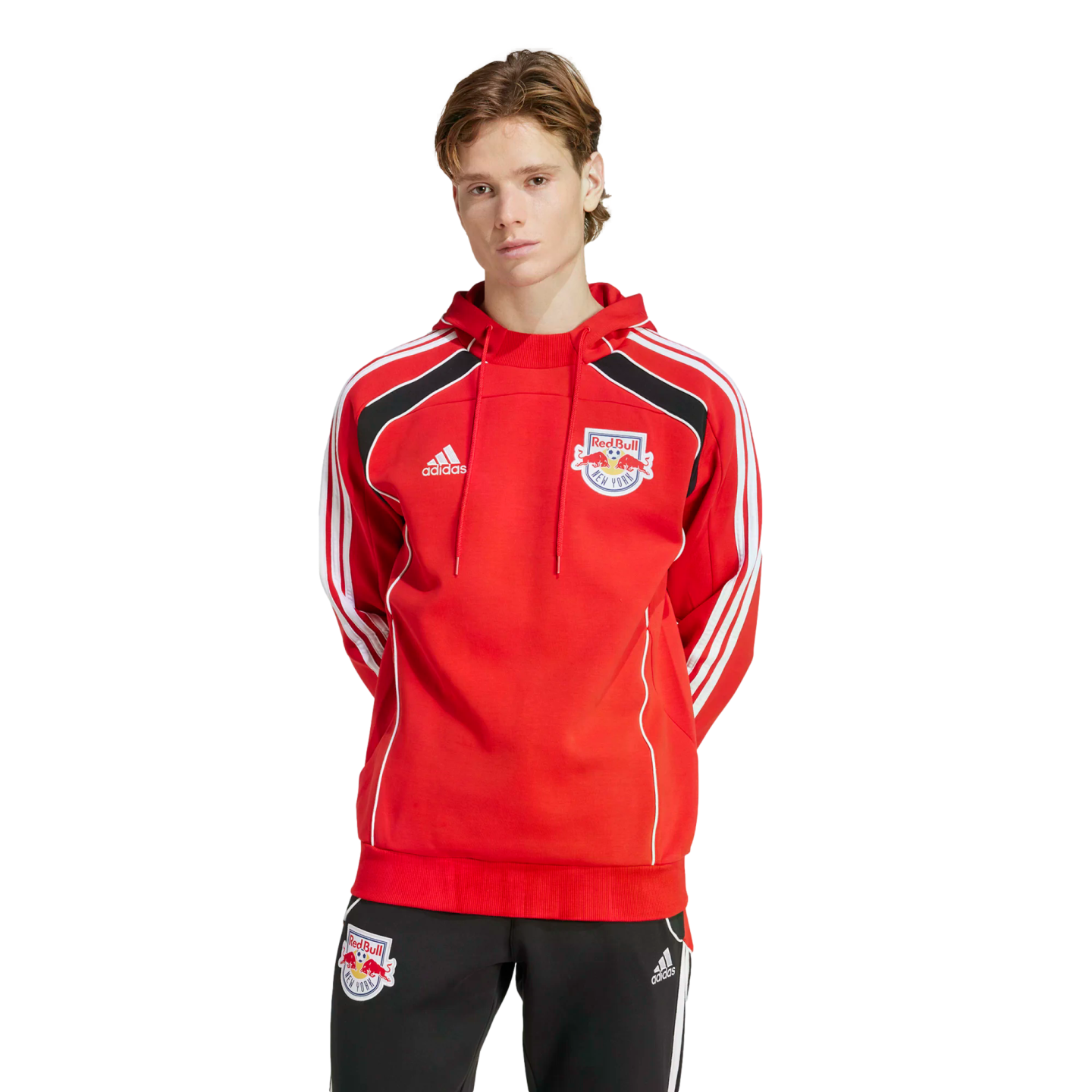 Adidas New York Red Bulls UBP Travel Hoodie Soccer JE5524 Red