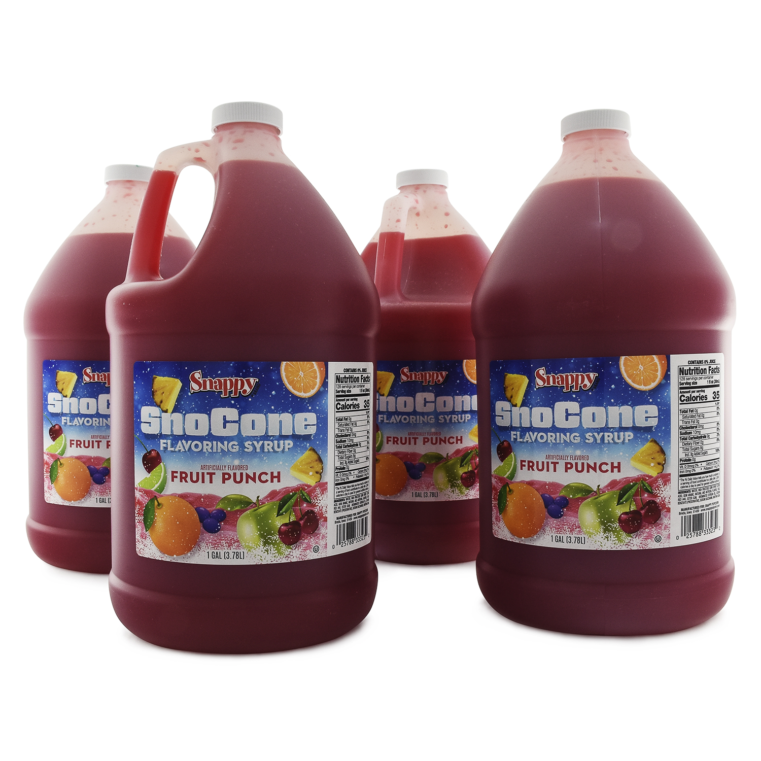 Snappy Fruit Punch Sno Cone Syrup, 4ct | Snappy Popcorn