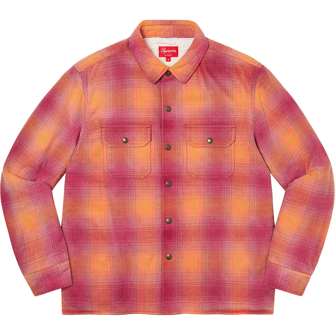 Faux Shearling Lined Flannel Shirt | Supreme 22fw