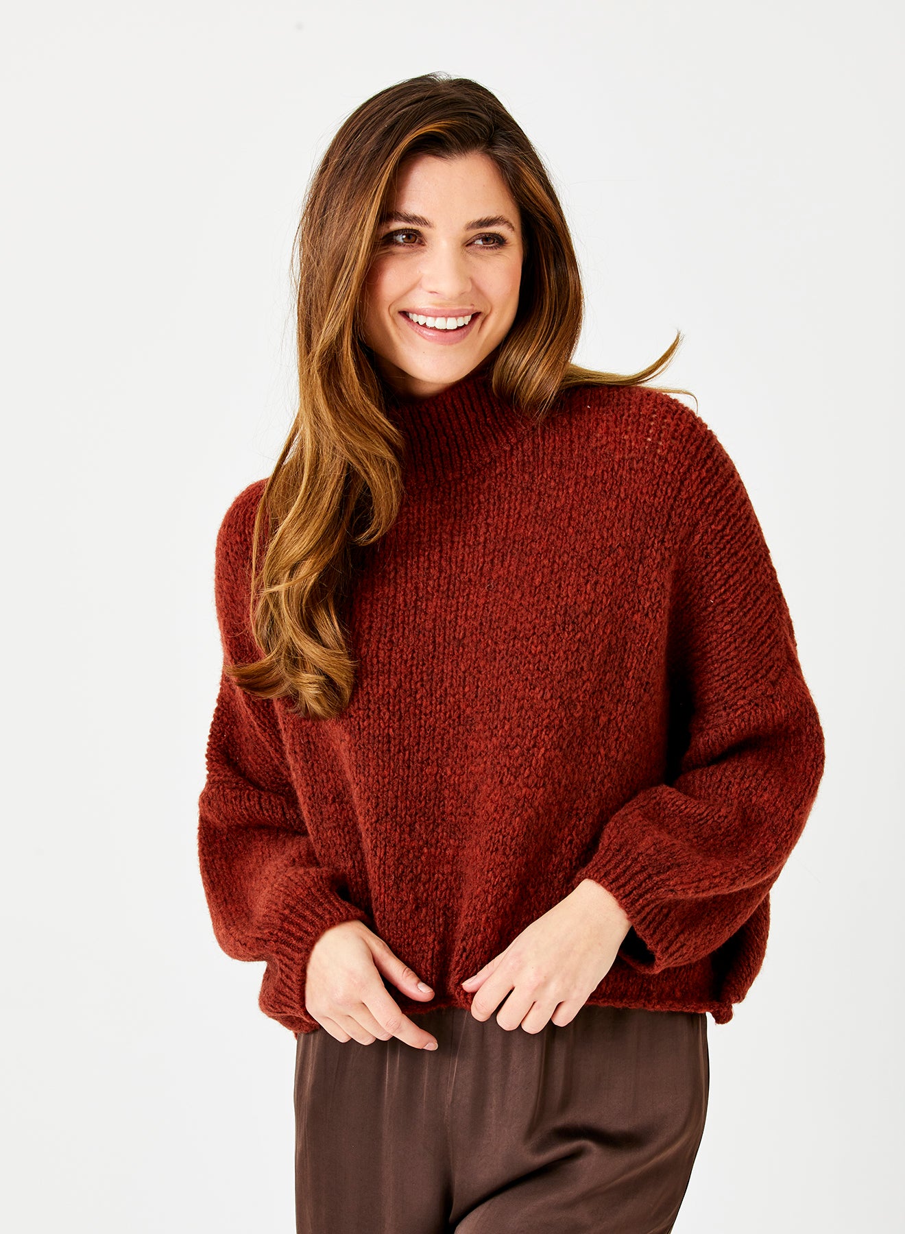 Fabian High Neck Hi Lo Soft Knit Sweater – Suzy D London