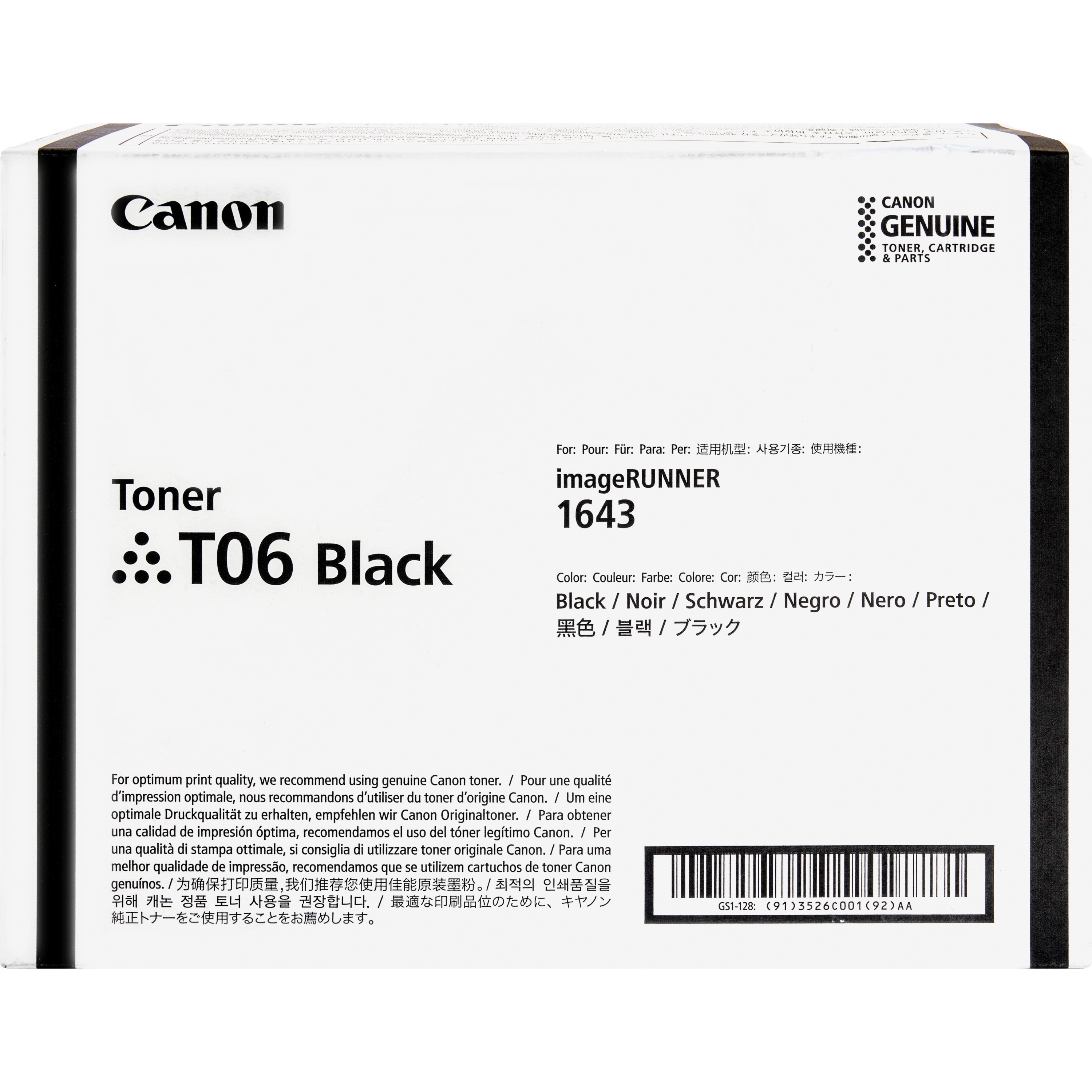 T06 Original Laser Toner Cartridge - Black - 1 Each by Canon