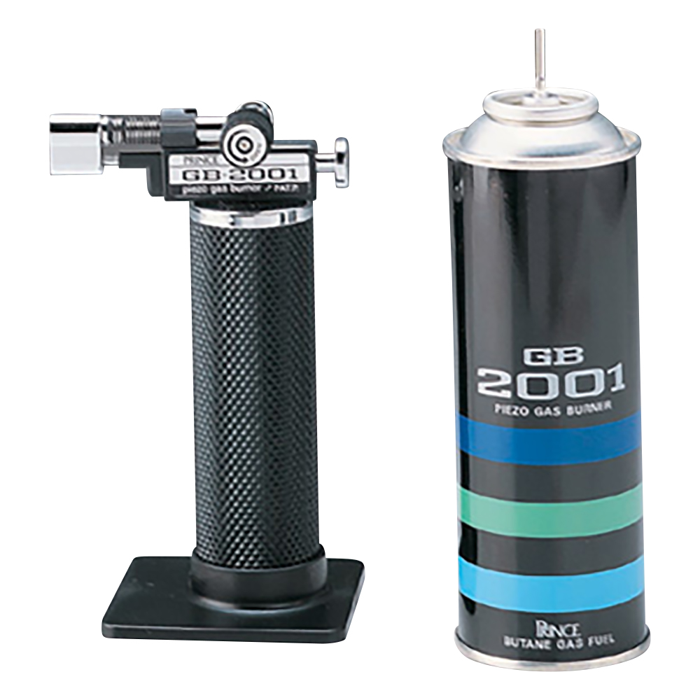 6-471-01 ニューガスバーナー GB-2001クローム(専用ボンベ付き)