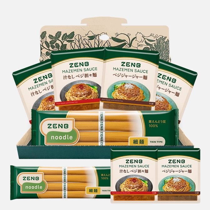 動物性原料不使用でグルテンフリー プラントベースの「ZENBまぜ麺