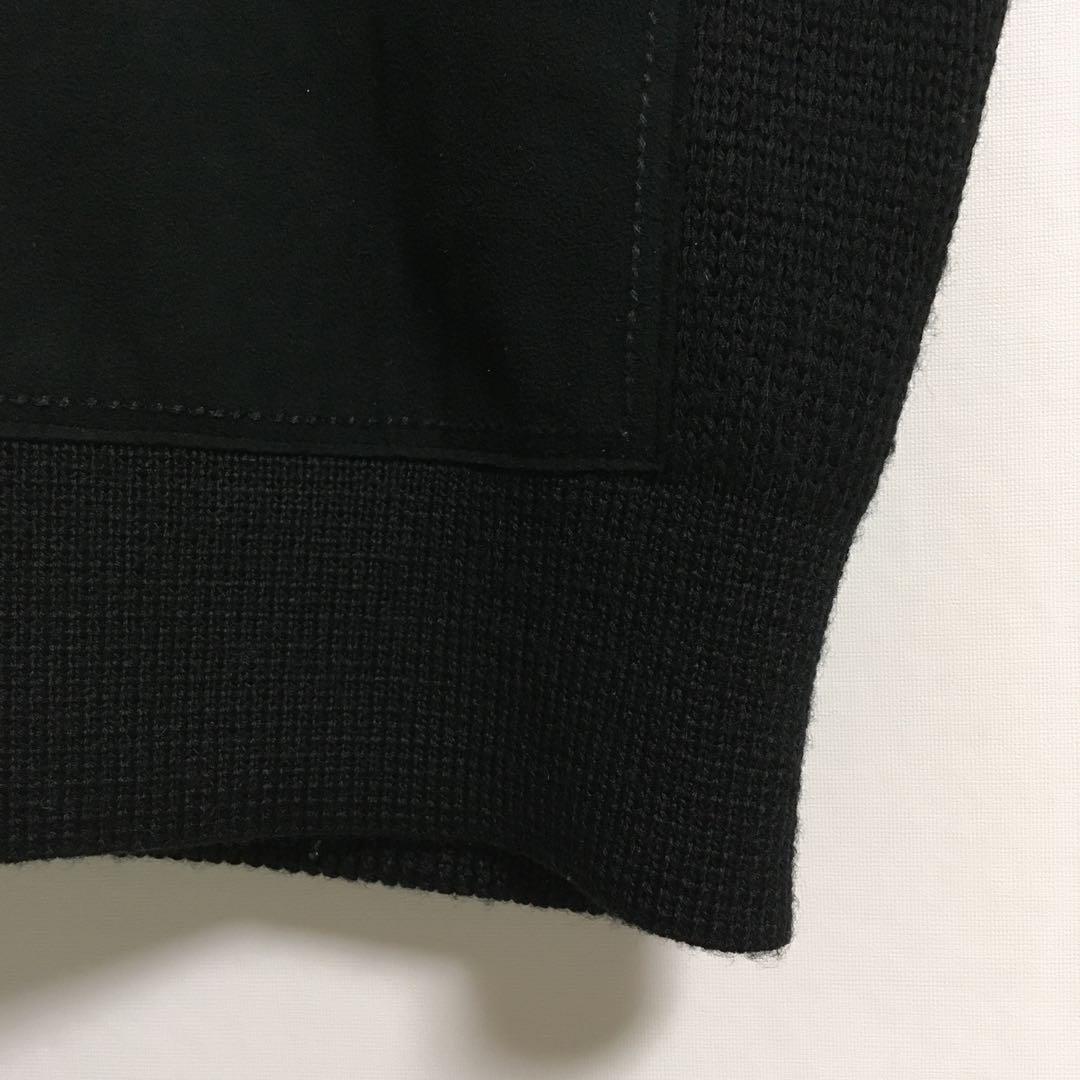 90s〜00s 古着 オープンカラー 襟付きウールカーディガン 異素材切替