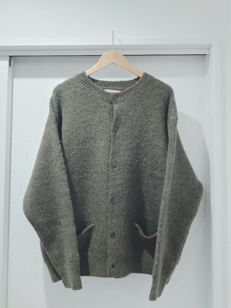 ADAM ET ROPÉ HOMME モヘアミックス カーディガン カーキ M