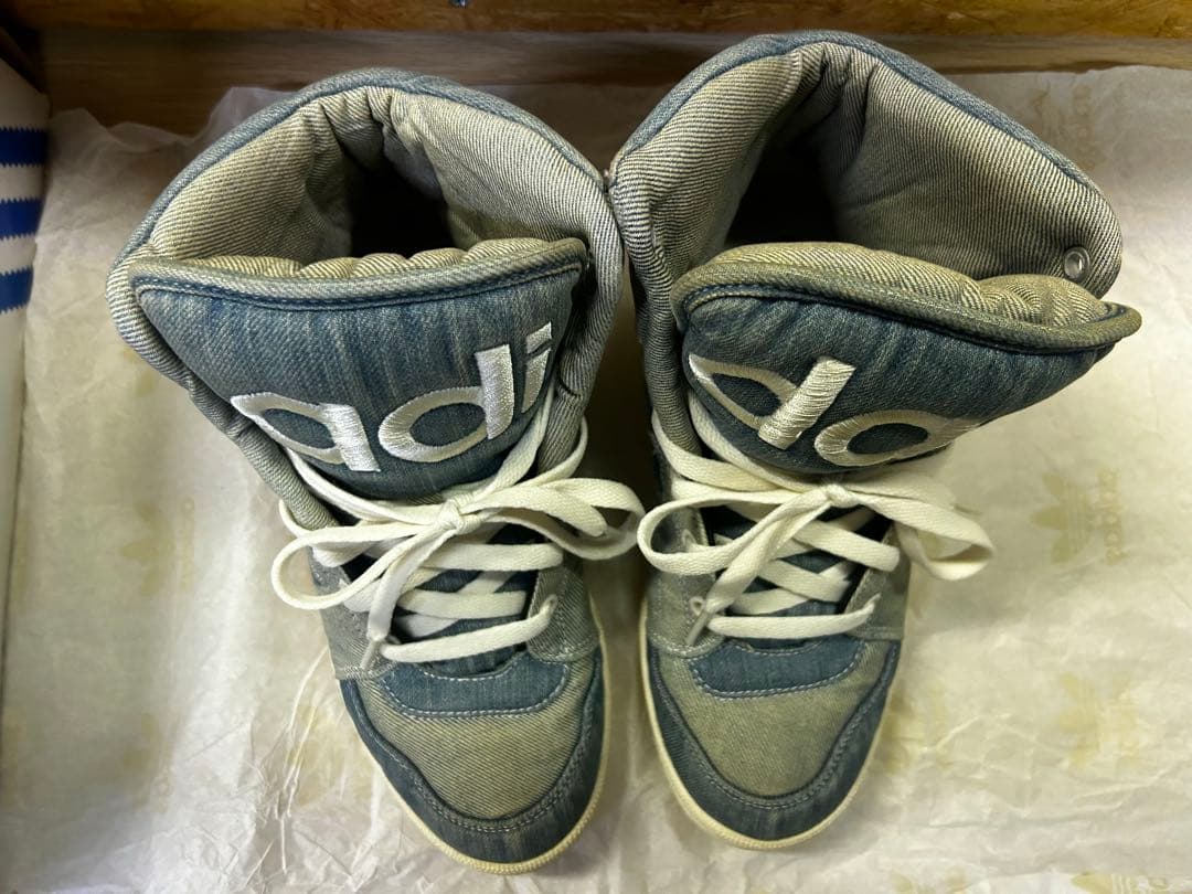 adidas デニム ハイカットスニーカー ジェレミースコット US7 1/2