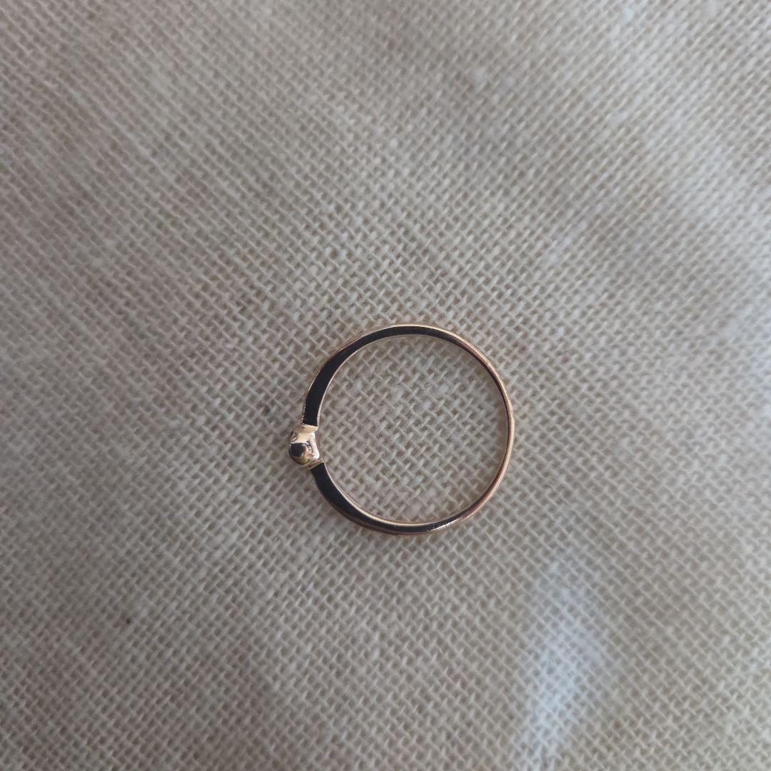 K10PG 1粒 ダイヤ 0.1ct リング